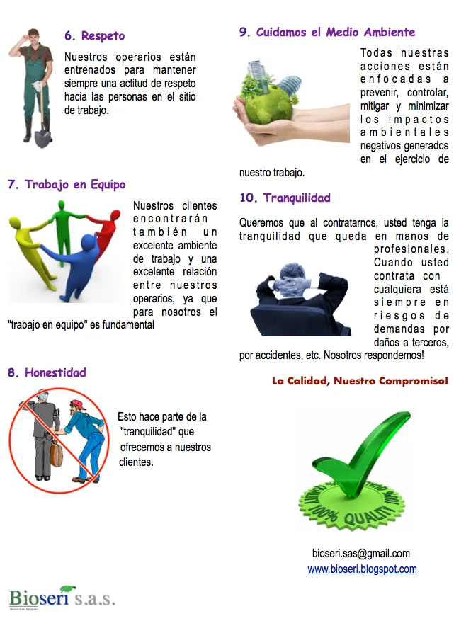 Factores diferenciadores de los operarios de Bioseri